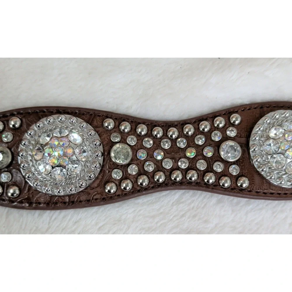 Nocona Western Belt Crystal Concho Gator Mahogany N3416202